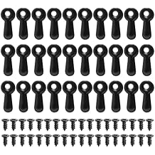 100 Pieces Picture Frame Turn Button Fasteners Set with 100 Pieces Screws, Picture Frame Backing Clips Hardware for Hanging Pictures, Craft, Photos Black