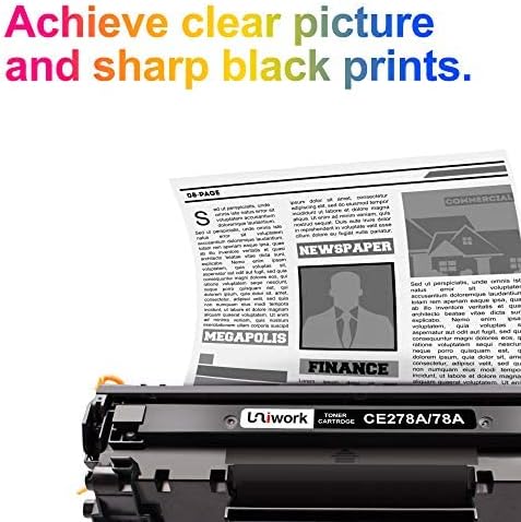 Miniatura 3 de Uniwork Cartuchos de tóner negro 78A (paquete de 2) - Compatible con cartuchos de tóner HP 78A CE278A, funciona con HP LaserJet Pro P1566, P1606