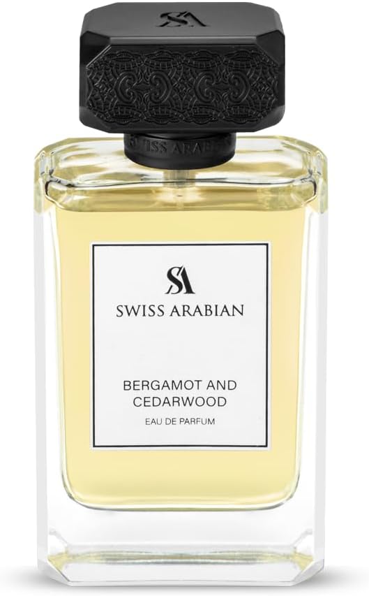 Swiss Arabian Bergamot and Cedarwood - Arabian Perfume for Men - Long-Lasting Cologne for Men - Eau de Parfum - Citrus, Woody Fragrances - 3.4 oz