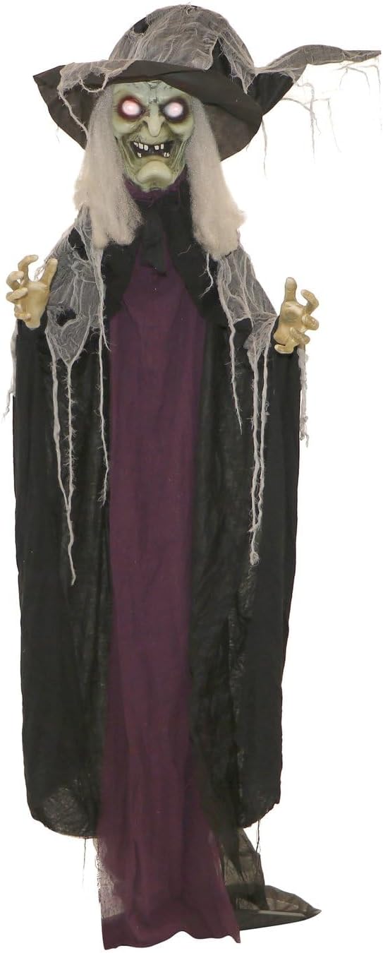 Haunted Hill Farm Life-Size Poseable Scary Talking Witch