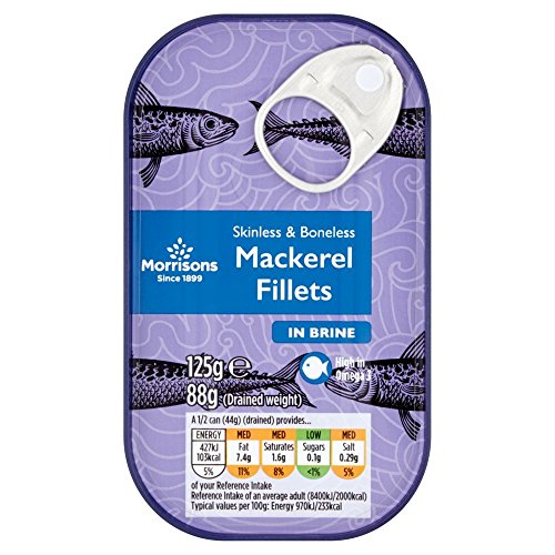 Morrisons Mackerel Fillets in Brine 125g