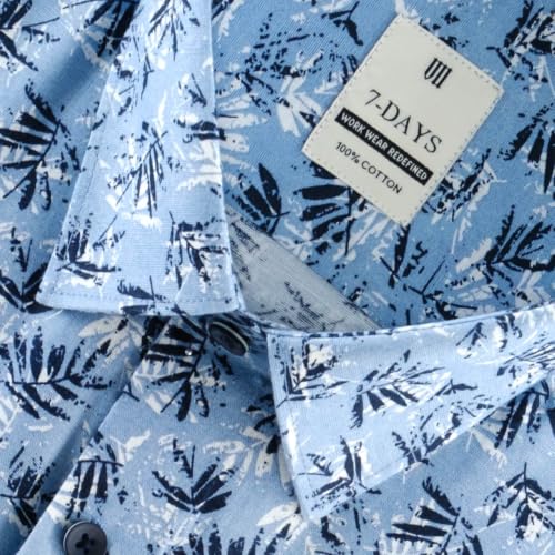 Image of 7-DAYS Men's Premium Printed Shirt - 100% Cotton, Regular Fit, Full Sleeve, with Pocket - Versatile for Formal Occasions and Casual Wear