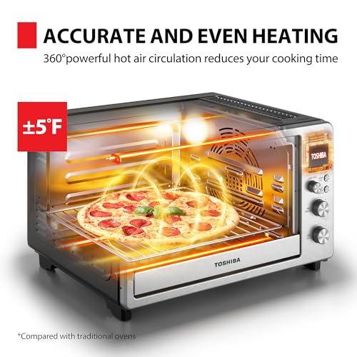 TOSHIBA ChefFry Air Fryer Toaster Oven Combo, 26.4 QT Large Capacity, 12-in-1 Countertop Toaster Oven, Stainless Steel - Image 5