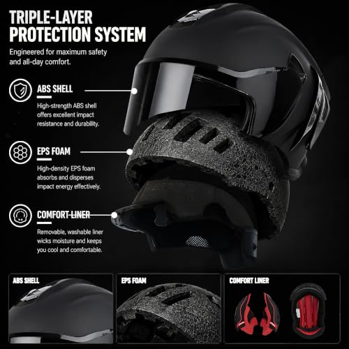 Trnzoptcy Full Face Motorcycle Helmet