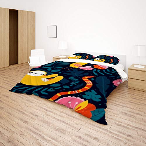 Housse de couette toucan parure de lit infroissable pour lit double - 5