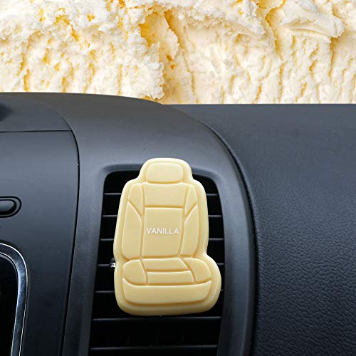 Image of FH Group Vanilla 3D Scented Cream Air Freshener 1-Pack Clip-On Non-Toxic, Plastic Alcohol-Free Fragrance Oil Car Seat Shape Long Lasting for Cars, Trucks, SUVs, Closets, Small Spaces, etc. Cream