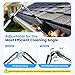 12 FT Gutter Cleaning Tools for Outdoor - Gutter Cleaner Pole with Brush & Shovel for Roof Rain Gutters, Cleans Leaves, Branches & Debris - No Ladder Needed (Black)