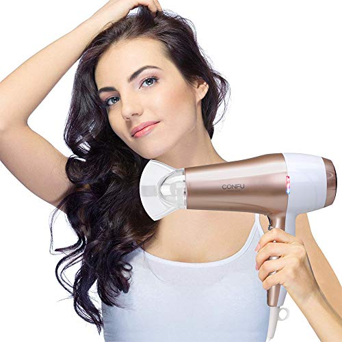 Professional Ionic Salon Hair Dryer, Powerful 1875W Low Noise Fast Drying Blow Dryer, Ceramic Tourmaline Lightweight Hairdryer with Concentrator Nozzle & Cool Button,2 Speed and 3 Heat Setting