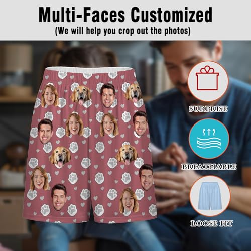 Custom Pajama Pants Personalized with Photo Face for Men,Customized Men Dad Sleepwear Bottoms Shorts Pj Trousers3