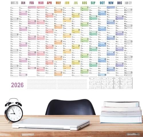 Calendario De Pared Grande 2026: Planificador De Cuaderno De 29 X 20 ...