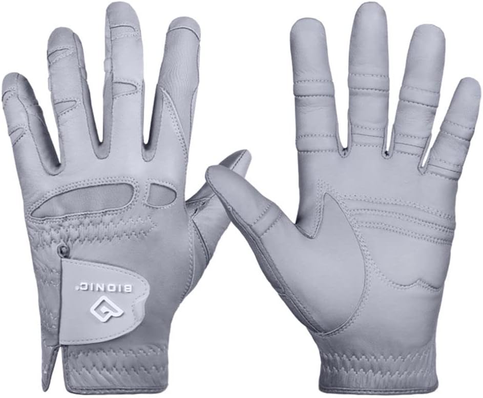 BionicMen's StableGrip 2.0 Grey Golf Glove - Made from Premium Cabretta Leather