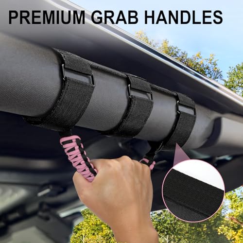 Image of moveland 2 Pack Roll Bar Grab Handles for Jeep Wrangler TJ YJ JK 1955-2023