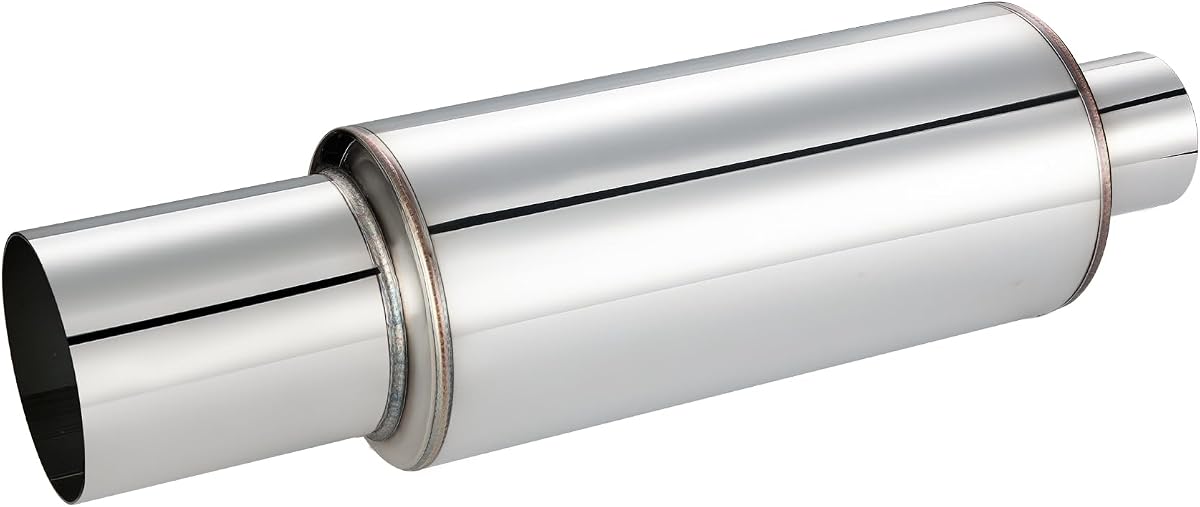Silenciador de escape EVIL ENERGY de 2 ", entrada (OD) de 2", salida universal de acero inoxidable de 3", punta de escape de estilo recto N1, tono profundo para camiones modernos, autos musculares y conductores diarios
