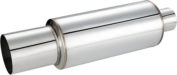 EVIL ENERGY Exhaust Muffler Stainless Steel Exhaust Tip Universal 14.6" Length (Non Burnt 2 intlet 3 outlet)