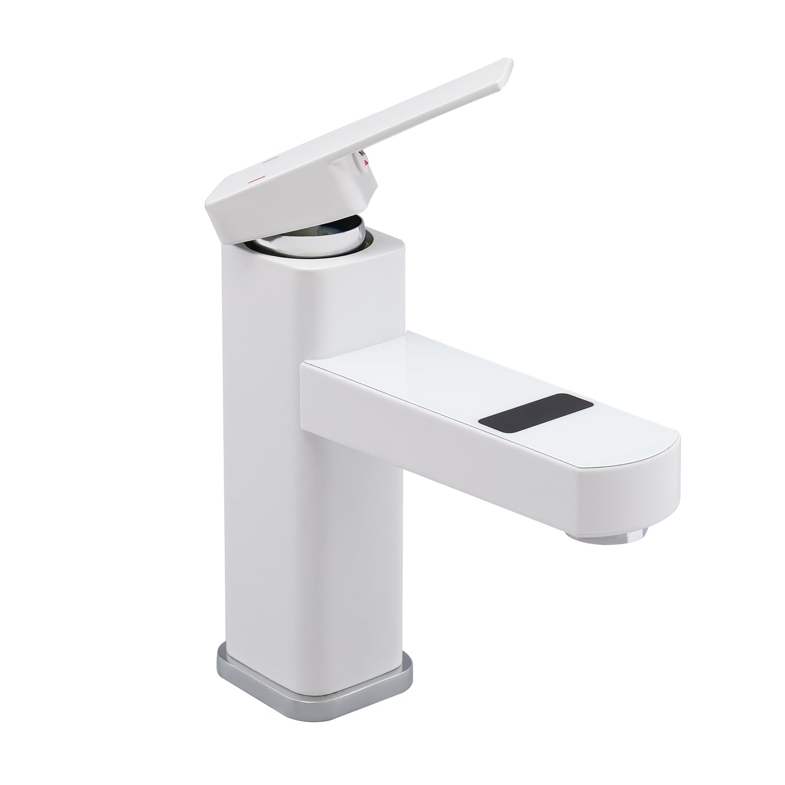 Mitigeur de lavabo de salle de bain 0-99° chaud et froid réglable Robinets de lavabo robinet numérique (blanc)