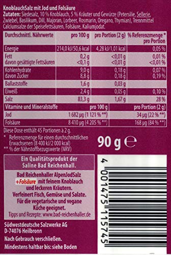 Bad Reichenhaller Speisesalz Knoblauch, 90 g