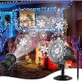 Snowflake Projector Lights?Christmas Snowflake Light Projector?HD Snowfall Projector Lights Outdoor IP65 Waterproof for House 180°Rotation LED Holiday Light Projector for Xmas Holiday, Party, Wedding