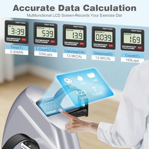 Image of Mini Exercise Bike: Portable Under Desk Bike Pedal Exerciser Foot Cycle Arm & Leg Pedal Exerciser with LCD Screen Displays & Adjustable Resistance for Home /Office