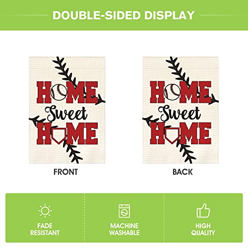 Avoin Baseball Garden Flag Vertical Double Sided Home Sweet Home, Bat Ball Sport Softball Flag Yard Outdoor Decoration 12 X 18 Inch #TOP5