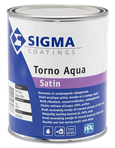 Sigma Torno Aqua Satin - Pintura acrílica (1 L), color blanco mate