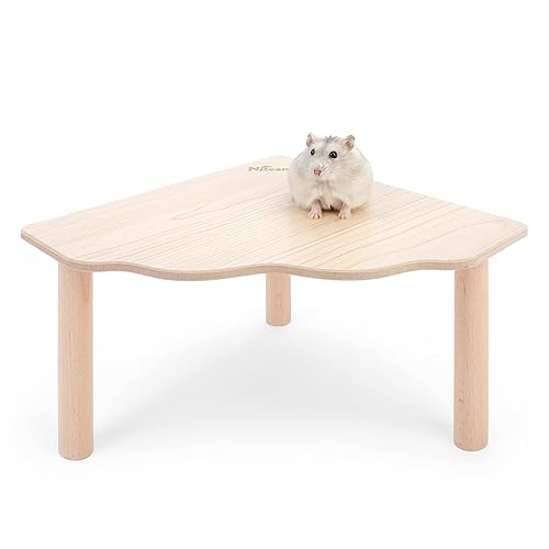 Niteangel Hamster Play Wooden Platform for Dwarf Syrian Hamsters Gerbils Mice Degus or Other Small Pets (Triangle - 4.7'' Height, Burlywood) - Triangle - 4.7'' Height - Burlywood