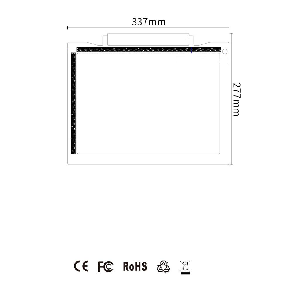 Mise À Niveau du Tampon De Traçage A4, Boîte À Lumière USB Et Alimentée par Batterie, Tableau De Copie avec Échelle, Bloc De Dessin À Gradation À 3 Niveaux