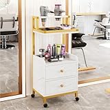 Carrito de salón rodante con cajones de almacenamiento, tocador móvil para estilistas, barberos, salones de belleza