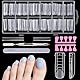 MELLIEX 120 Stück Polygel Tips Nagelformen für Zehen, Lange Quadratische Dual Tips für Pediküre und Nagelverlängerung Wiederverwendbar Nagelspitzen Form, 12 Größen