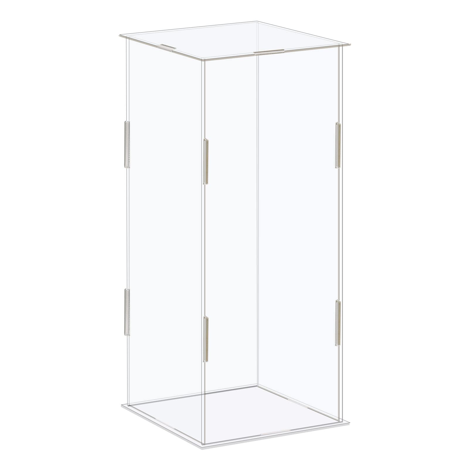 Muiltvoe Acrylic Display Case Box Clear Dustproof Protection Showcase 11x11x36cm for Collectibles Display