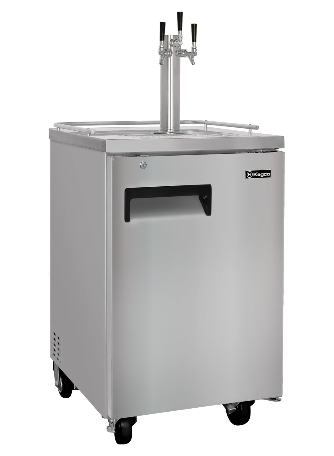 Kegco Three Faucet Commercial Direct Draw Beer Dispenser Stainless Kegerator Keg Cooler XCK-1S-3