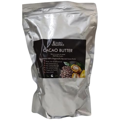 Manteca de cacao orgánica, natural y sin refinar, utilizada para estrías, bálsamos labiales, mantequilla corporal, no desodorizada, 100% pura,