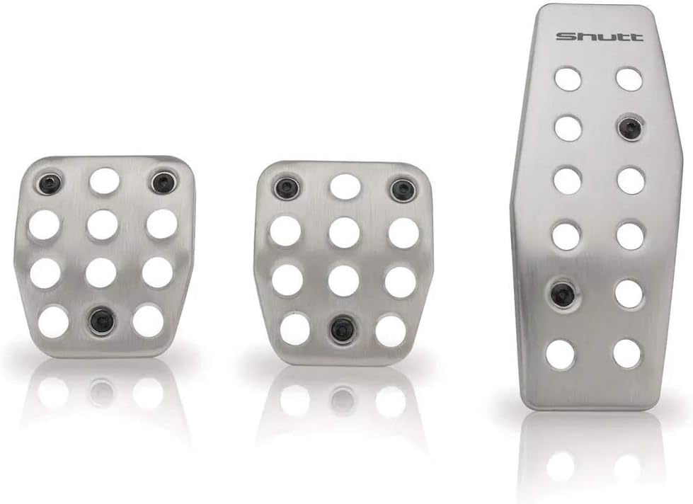 Shutt Pedal Pad Set Gas Accelerator Brake Clutch Manual Sport Car GSS Stainless Steel 3 Pcs Universal Fit