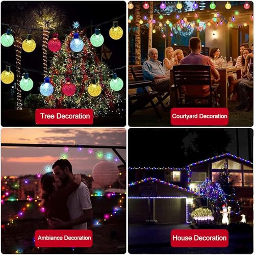 Image of AERYS 45 Bulbs LED Fairy String Solar Light Silicon LED Bulbs 10 Meter Waterproof 8 Mode Outdoor /Indoor Waterproof Solar Powered Led String Light, Decorations for Garden Yard Balcony (Multi-Colour)