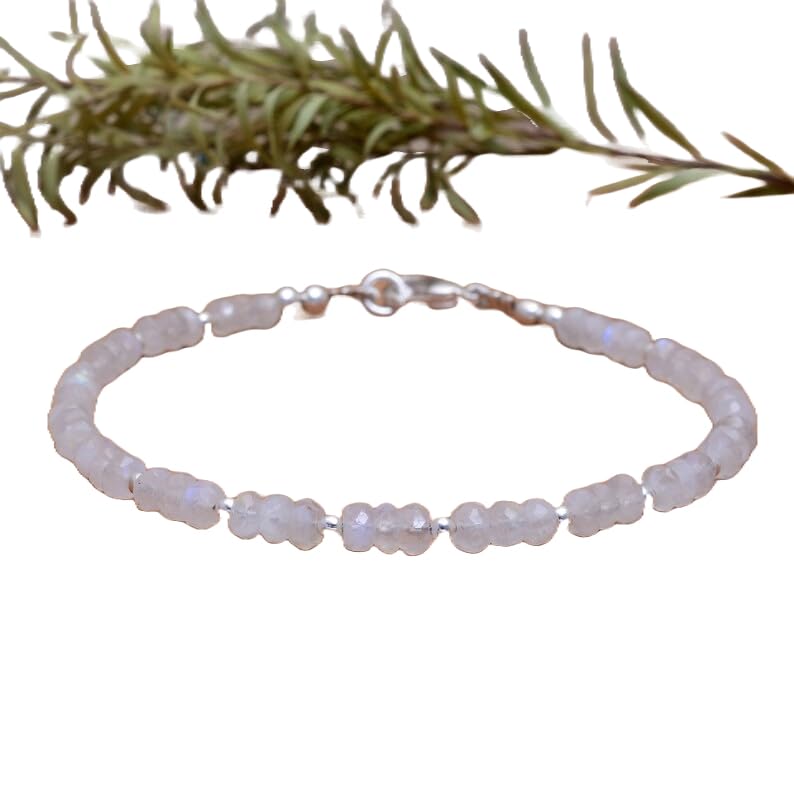 Bracelet pierre de lune facettée argent pour illuminer votre style bohème