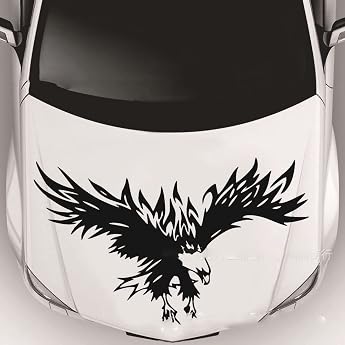 Eagle bonnet sticker 80 cm x 50 cm bonnet sticker animal sticker hood sticker flying eagle sticker self-adhesive sticker waterproof body car decoration