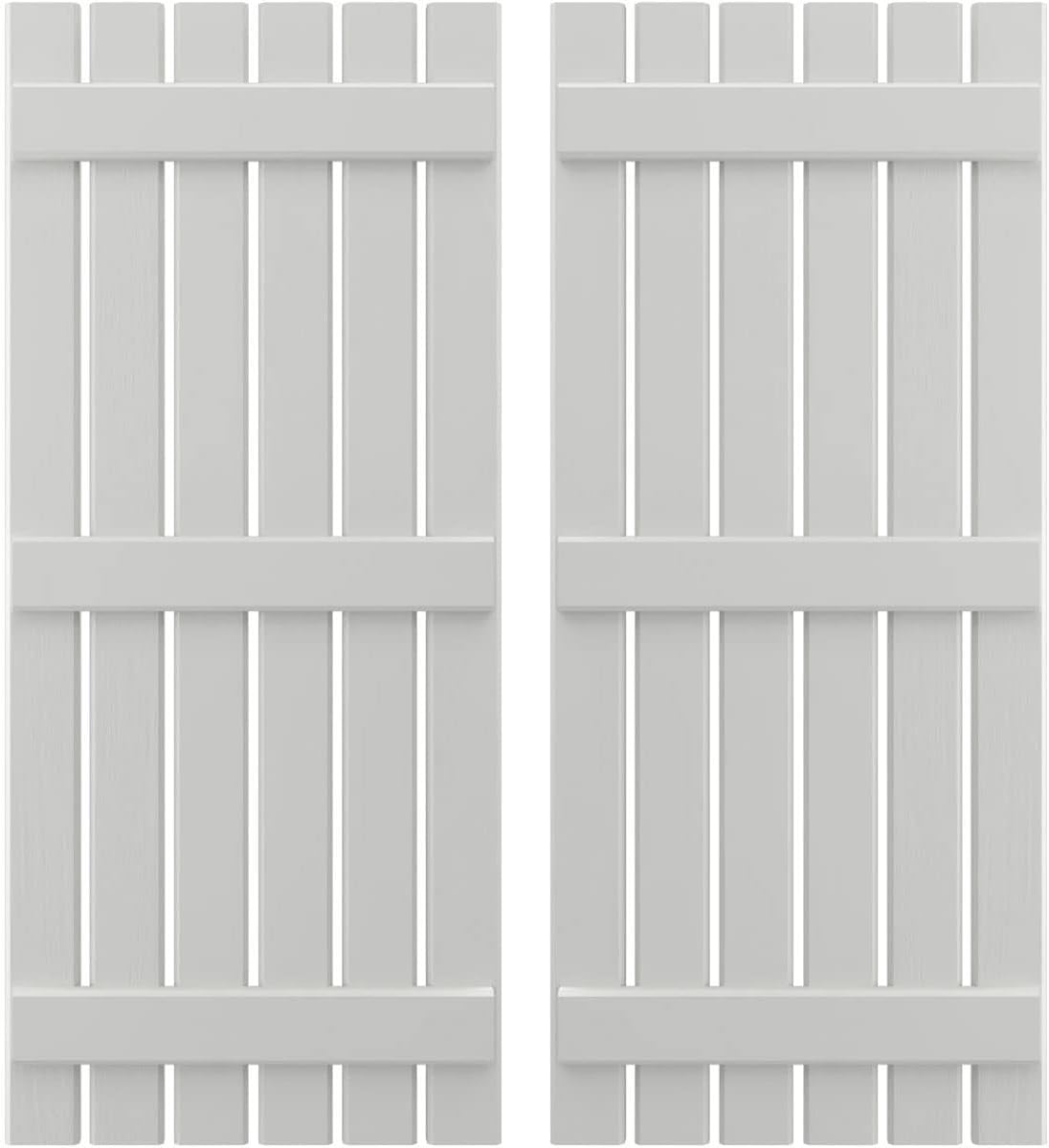 Ekena Millwork ARW401SB623X72STH Americraft Six 3 Exterior Real Wood Spaced Board-n-Batten Shutters (Per Pair), Hailstorm Gray