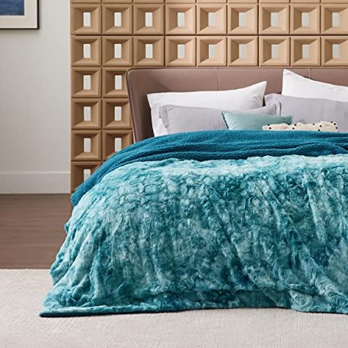 Bedsure Sherpa Fleece Fluffy Blanket - Fuzzy Faux Fur Soft Warm Luxury Throw Blanket for Sofa, Bed and Couch, Double, Black, 150x200 cm