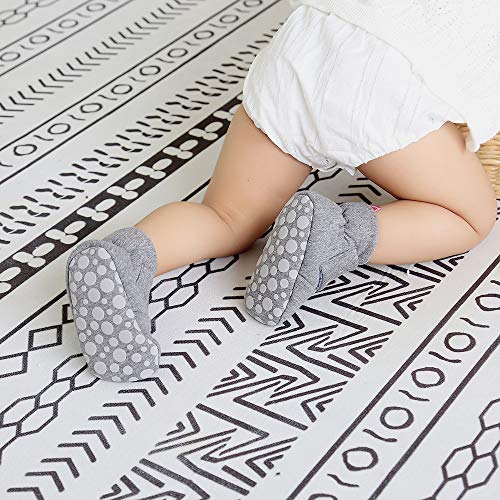 Pantufas de lã aconchegantes, sapatos macios para bebês com solas de aderência, sapatos de inverno p