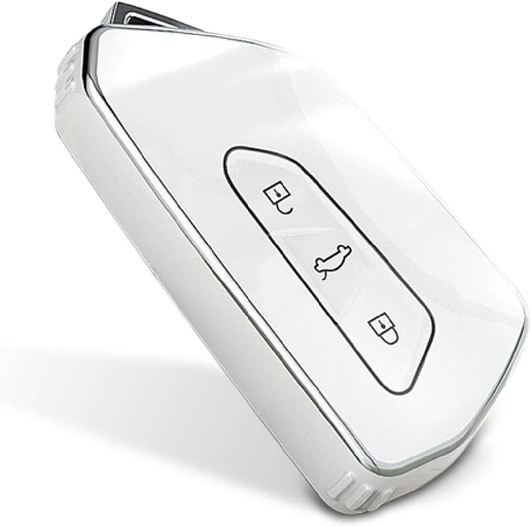 Volkswagen ID.3, ID.4, ID.5, ID.6 EV Car E-Key | Golf GTI Mk8 Remote Case Cover in White Color | All-Round Effective Strong Protection