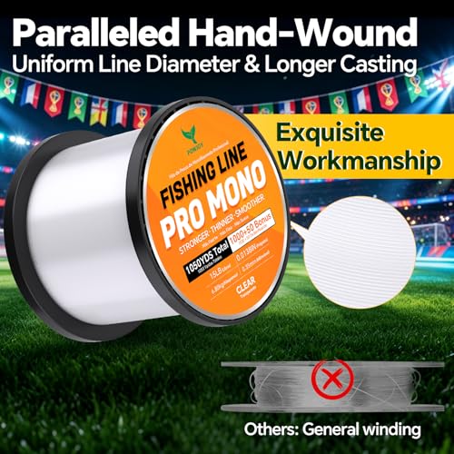 Image of Monofilament Fishing Line with Knot Guide Card, Tangle-Free Snap Ring for No More Mess, Low Memory Smooth Casting Nylon Mono String, 15 /20 /30 /50 /80LB, 220-1050 Yards