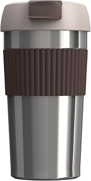 KKF Rainbow Insulated Coffee Tumbler, Stainless Steel Leakproof Travel Coffee Mug with Spillproof Flip Lid, Reusable Iced Coffee Cup, Gifts for Women Men Him Her, 16oz - Coffee Gentleman