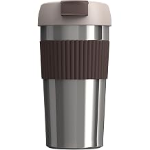 KKF Rainbow Insulated Coffee Tumbler, Stainless Steel Leakproof Travel Coffee Mug with Spillproof Flip Lid, Reusable Iced Coffee Cup, Gifts for Women Men Him Her, 16oz - Coffee Gentleman