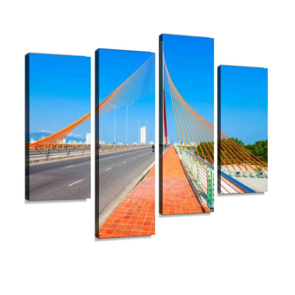 4 Panel Nguyen Van Troi Tran bridge Canvas Print Pictures Modern Home Decor Posters Gifts Abstract Photo Canvas Wall Art for Home Office Decorative