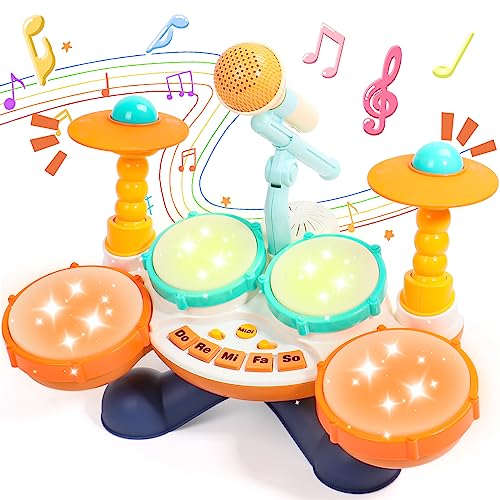 Fajiabao Kids Drum Kit - Toys for 1 Year Old Boys Girls Set Baby Musical Instruments Gifts Girls, Presents Babys 2 12 Months Toddlers Nursery Children Boy Girl (8002B) Fajiabao Kids Drum Kit - Toys for 1 Year Old Boys Girls Set Baby Musical Instruments Gifts Girls, Presents Babys 2 12 Months Toddlers Nursery Children Boy Girl (8002B)