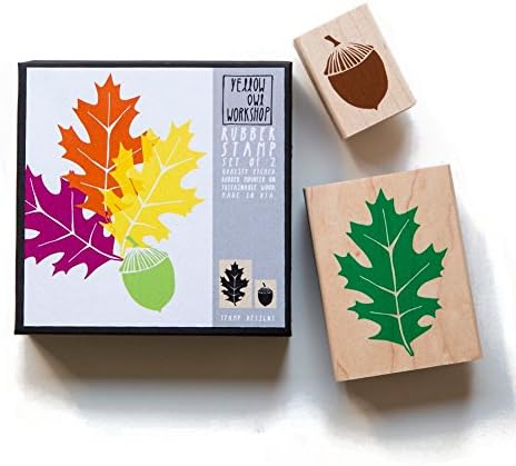 Yellow Owl Workshop Oak Leaf Acorn Stamp Set