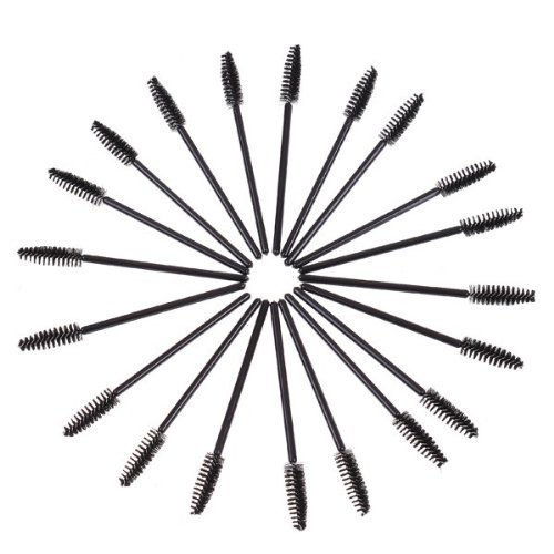 Image of G2PLUS 50pcs Disposable Eyelash Brushes, Mascara Wands Applicator Makeup Kits, Eyelash Spoolies Brushes for Lash Extensions, Eyebrow Grooming, Makeup Kit, Salon Professional Use (Black)
