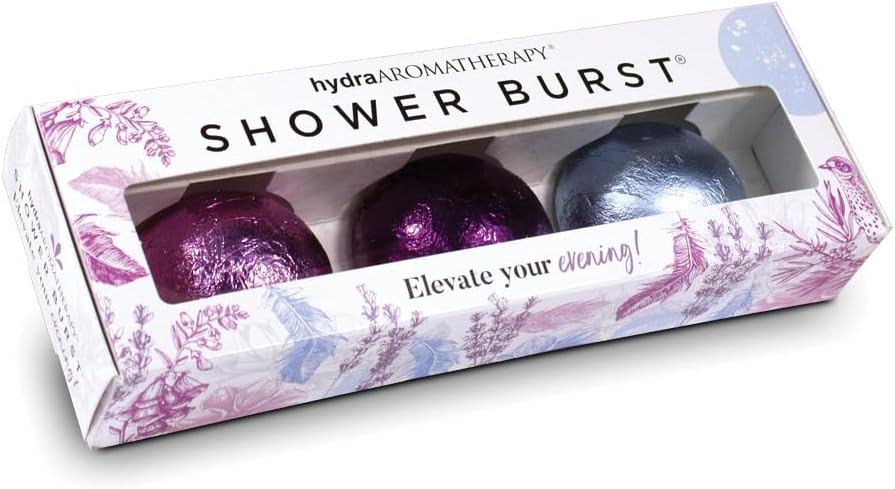 hydraAROMATHERAPY Shower Burst Tablets Essential Oil Steamers Made in USA, 3 Pack (2 Ounces Each), Winter