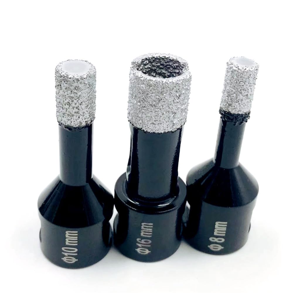 Cortador de agujeros con núcleo diamante, broca seco, rosca M14, 60 mm, baldosas cerámica, granito, mármol, 6-16(4pcs(6 8 10 12))