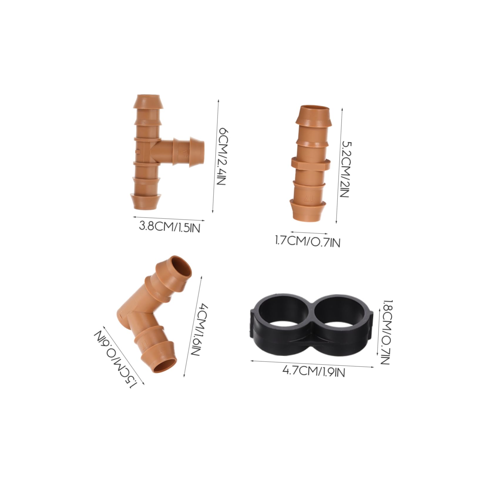 YARNOW 3sets Connettori per Irrigazione Plastica per Gocciolatori Include Raccordi Diritti Raccordi Gomito per Giardinaggio e Agricoltura