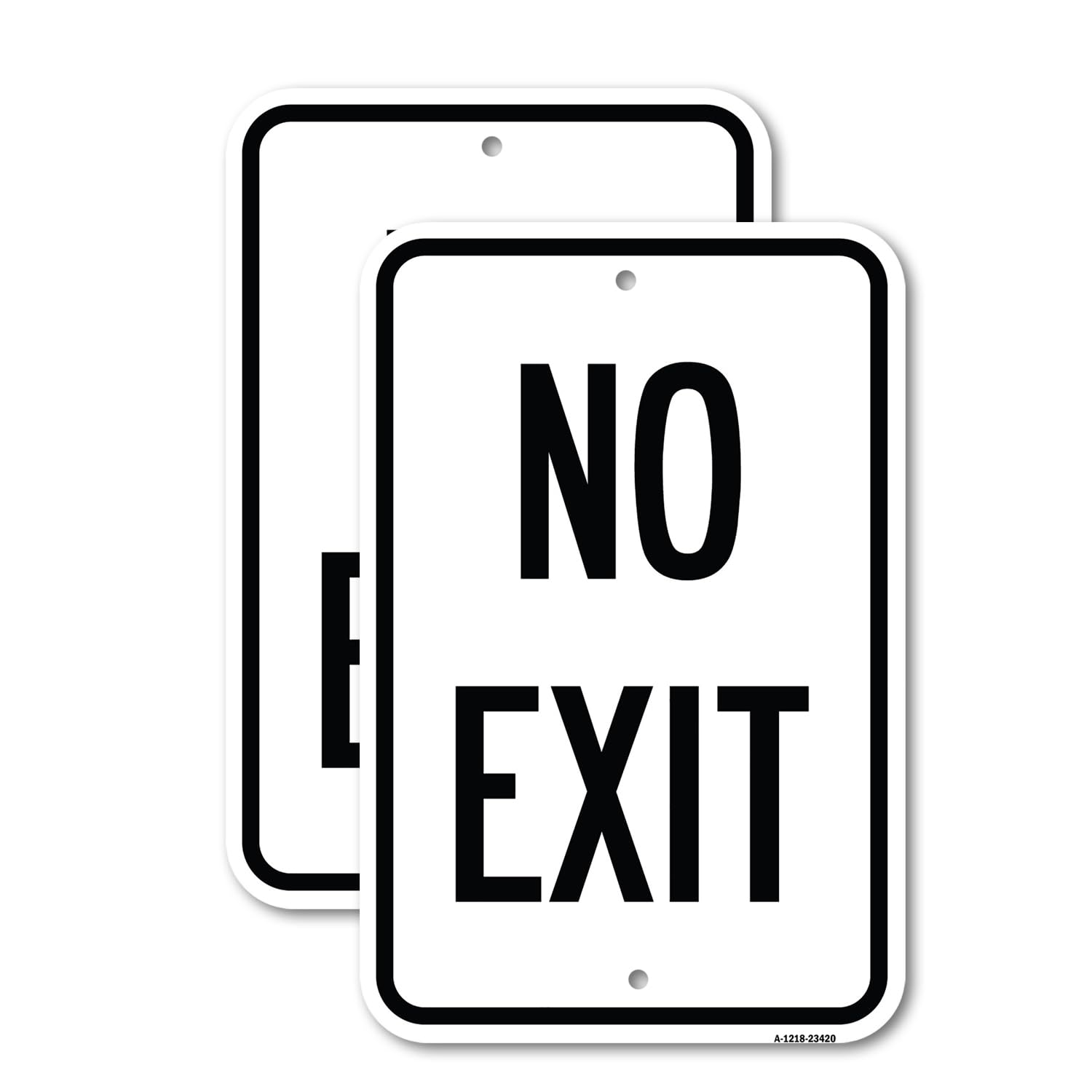 Señal de estacionamiento sin salida (2 unidades) | Cartel de aluminio de calibre pesado de 12 x 18 pulgadas | Aluminio libre de óxido, resistente a la intemperie, impermeable, resistente a la